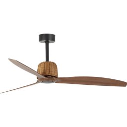FARO 33435WT - Ventilator de tavan WEAVER M, Ø 128 cm, maro/negru, Wi-Fi Tuya + telecomandă