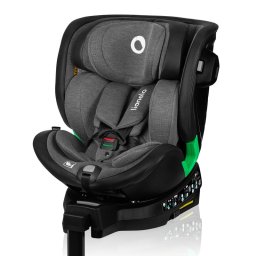 Scaun auto, lionelo, harmony i-size, rotire 360 grade, protectie laterala, cu spatar reglabil in 5 pozitii, cu tetiera reglabila in 12 pozitii, 0-36 kg, 40-150 cm, cu isofix, husa din bambus, conform cu ece r129, gri inchis