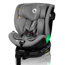 Scaun auto, lionelo, harmony i-size, rotire 360 grade, protectie laterala, cu spatar reglabil in 5 pozitii, cu tetiera reglabila in 12 pozitii, 0-36 kg, 40-150 cm, cu isofix, husa din bambus, conform cu ece r129, gri deschis