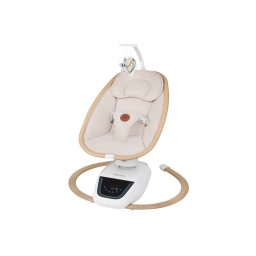 Balansoar si sezlong, lionelo, olivia, 2 in 1, electric, cu leganare 3d, 5 moduri de balansare in mai multe directii, cu 13 melodii, scaun pivotant la 180 grade, reglabil, cu arcada jucarii, bej
