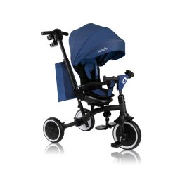 Tricicleta copii, lionelo, tris plus, ultrapliabila, multifunctionala, pana la 25 kg, inclinare spatar in fata si in spate, suport picioare, control al directiei, scaun reversibil, rotire 360 grade, conform cu en71, 9 luni-5 ani, albastru