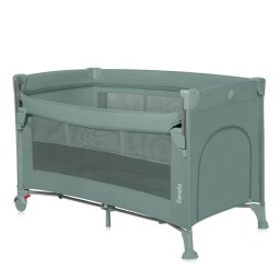 Patut pliant multifunctional, lionelo, ellen, cu laterala culisanta, nivel suplimentar, intrare laterala cu fermoar, 2 roti, saltea pliabila si geanta de transport incluse, 0- 36 luni, pana la 15 kg, 120x60 cm, conform cu en 716, verde