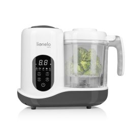 Aparat de gatit, lionelo, babymenu, 5 in 1, cu gatire la abur, dezghetare, amestecare, incalzire, sterilizare, cu recipient din tritan, alb