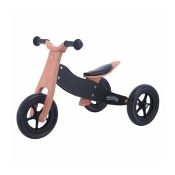 Bicicleta/tricicleta fara pedale, free2move, din lemn, 2 in 1, functie de bicicleta echilibru, sa reglabila, manere antiderapante, roti ajustabile, 18 luni - 3 ani, brown black