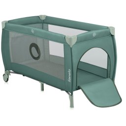 Patut pliant, lionelo, stefi plus, cu doua nivele, cu intrare laterala cu fermoar, 2 roti, 120 x 60 cm, conform cu standardul european de securitate en 716, verde olive