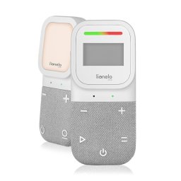 Monitor, lionelo, babyline 2.3, comunicare bidirectionala, cantece de leagan, sunete ambientale si zgomote din natura, cu vibratii si led-uri, cu senzor temperatura, cu raza de actiune 70/400m, portabil, alb