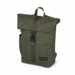 Rucsac pentru mamici, petite&mars, jackob, compartimentare multipla, buzunare termoizolante si impermeabile si pentru laptop, sistem prindere carucior, include salteluta de infasat, 30 x 46 x 15 cm, verde