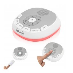 Lampa de veghe, lionelo, babynap, 2 in 1, wireless, cu sunete si melodii de leagan, cu 11 culori si 3 niveluri de luminozitate, cu functie de redare si inregistrare batai inima, alb