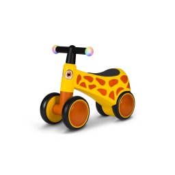 Bicicleta fara pedale, lionelo, sammy, cu 4 roti, din spuma eva, stabila, manere moi, antiderapante, 12- 36 luni, greutate maxima suportata 25 kg, certificata en 71-1:2014, en 71-2:2011, en 71-3:2019, galben
