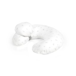 Perna pentru alaptare, jane, ergonomica, cu husa detasabila, lavabila si pernuta suplimentara, umpluta cu bilute din poliester, mist