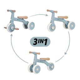 Bicicleta/tricicleta, petite&mars, 3 in 1, multifunctionala, cu/fara pedale, ghidon directionabil, sa reglabila pe inaltime, 2.3 kg, pana la 25 kg, 12-36 luni, albastru