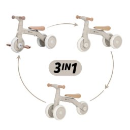 Bicicleta/tricicleta, petite&mars, 3 in 1, multifunctionala, cu/fara pedale, ghidon directionabil, sa reglabila pe inaltime, 2.3 kg, pana la 25 kg, 12-36 luni, bej