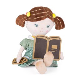 Papusa, petite&mars, hannah, din plus, 35 cm, ambalaj cu mini puzzle din carton, 0 luni+, multicolor