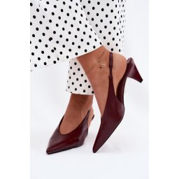 Sandale cu toc conic Boto Bordeaux