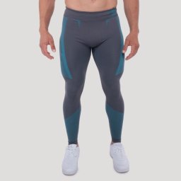 GymBeam Colanți fără cusături OG1 Grey/Blue XXL