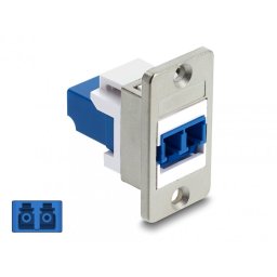 Modul fibra optica LC Duplex M-M montare panou Alb/albastru, Delock 91092