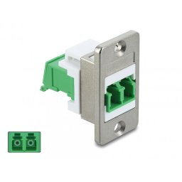 Modul fibra optica LC Duplex M-M montare panou Alb/verde, Delock 91088