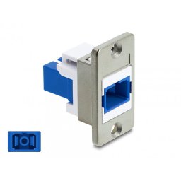 Modul fibra optica SC Simplex M-M montare panou Alb/albastru, Delock 91095