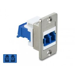 Modul fibra optica LC Duplex M-M montare panou Alb/albastru, Delock 91096