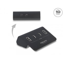HUB USB 10 Gbps cu 2 x USB Type C + 2 x USB-A Negru, Delock 64259