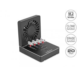Docking station USB 20 Gbps pentru 4 x M.2 NVMe PCIe SSD cu functie Clona/Erase, Delock 64352