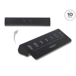 HUB USB 10 Gbps cu 3 x USB Type C + 4 x USB-A Negru, Delock 64283