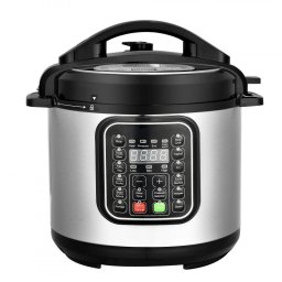 Multicooker Elite EPC-81281, 1300 W, 8 l, 11 programe, Timer, Afisaj LED, Pornire intarziata 24 ore, Inox/Negru
