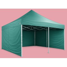 Cort pliabil 5×5 m – aluminiu hexagon profi, Verde