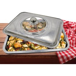 TAVA CUPTOR CU CAPAC, INOX ,35x26x7 CM