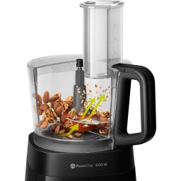 Robot de bucatarie Viva Collection HR7510/10,800W, tehnologie PowerChop, 29 de functii, vas rezistent de 1.5L (capacitate de lucru 1L), disc 2 in 1, presa de citrice, tub XXL de alimentare, Negru