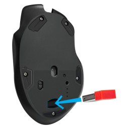 Mouse Gaming GM-213 wireless 400 mAh iluminare RGB 7 butoane 7.90x4.00x12.90cm Negru
