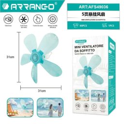 Mini Ventilator Portabil, Flippy, Model Compact si Portabil, Alimentare USB 5V, Flux de Aer Racoritor, Utilizare Usoara si Confort in Zilele Calduroase, Ideal pentru Birou, Camera, Masina, Calatorii si Vara, 31 x 31 cm, Albastru