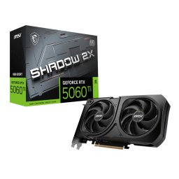 MSI Video Card NVIDIA GeForce RTX 5060 Ti 8G SHADOW 2X OC PLUS, 8GB GDDR7, 4608 CUDA Cores, PCIe 5.0 (x8), 3x DP 2.1b, HDMI 2.1b, 180W TDP, 3Y "RTX_5060_TI_8G_SHADOW_2X_OC_PLUS"