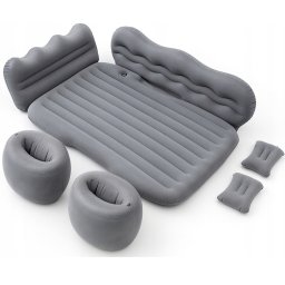 Saltea auto gonflabila pentru bancheta spate cu perne si pompa, 128x76x15 cm, negru