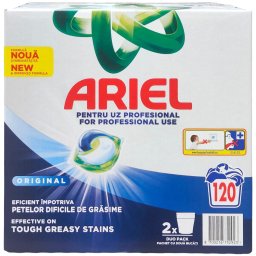 Detergent Capsule pentru Rufe, Ariel, All in 1, Regular, Set 2 x 60 Bucati