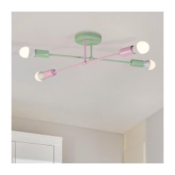 Lampă de tavan aplicată CAMBRIDGE, 4 x E27, 15 W, 230 V, verde/roz