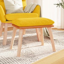 Taburet, galben mustar, 45x29,5x35 cm, textil si piele eco GartenMobel Dekor