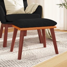 Taburet, negru, 45x29,5x35 cm, textil & piele ecologica GartenMobel Dekor