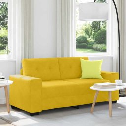 Canapea extensibila galbena 180x77x82 cm catifea GartenMobel Dekor