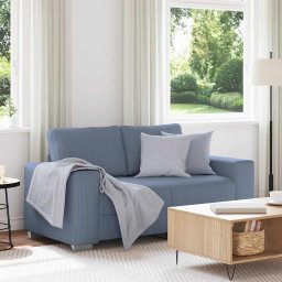 Canapea extensibila albastra, 160x77x82 cm, material catifea reiata GartenMobel Dekor