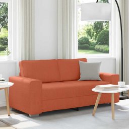 Canapea extensibila cu doua locuri, rosu portocaliu, 180x77x82 cm, material catifea reiata GartenMobel Dekor