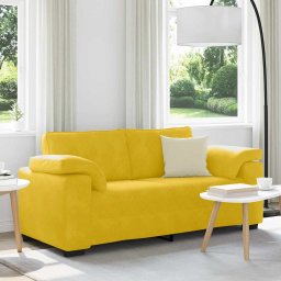 Canapea extensibila galbena 180x77x82 cm catifea GartenMobel Dekor