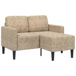 Canapea cu 2 locuri si sezlong în forma de L, gri deschis, 125 cm, piele ecologica GartenMobel Dekor