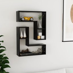 Rafturi de perete, 2 bucati, negru, 50x15x50 cm, PAL GartenMobel Dekor