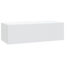 Oglinda TV montata pe perete Alb 98 x 41 x 30 cm Lemn prelucrat GartenMobel Dekor
