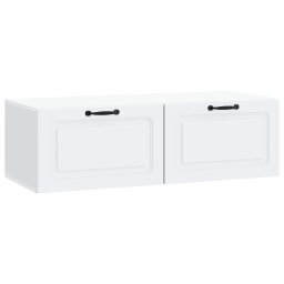 Oglinda TV montata pe perete Alb 98 x 41 x 30 cm Lemn prelucrat GartenMobel Dekor