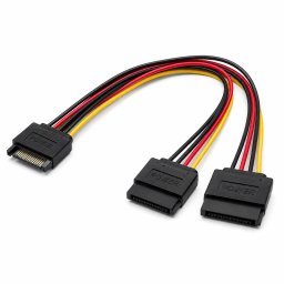 Cablu alimentare SATA Qoltec 1x SATA 15 pini la 2x SATA 15 pini, 20 cm, splitter alimentare HDD/SSD
