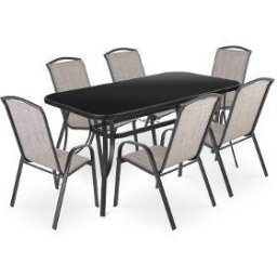 Set Mobilier gradina RONY II.LIGHT 6 persoane, Negru