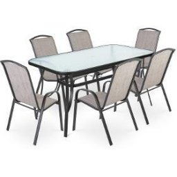 Set Mobilier gradina RONY I. LIGHT 6 persoane, Negru