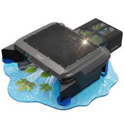 Robot iHunt BRO Robo Skimmer Solar pentru Piscine, Curatare Automata Linia Apei, Colectare Frunze si Resturi Plutitoare, Instalare Rapida, Incarcare Solara, Rezistent UV, Telecomanda